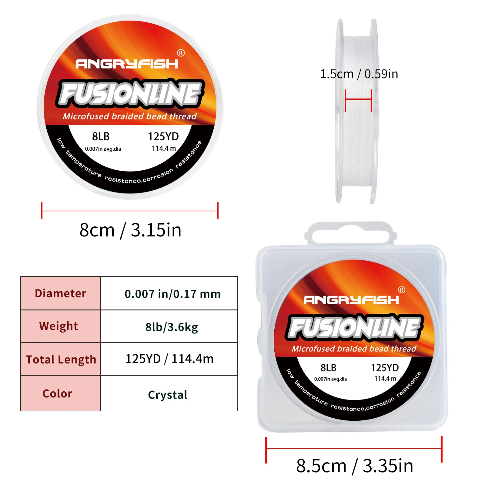 Angryfish microfusión trenzada 2/4/6/8/10LB 4 hebras línea de Pesca 125YD/114,4 M nuevo aparejos de Pesca - imagen 5