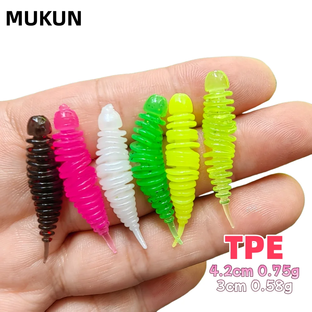 MUKUN 30 Uds nuevas Señuelos de Pesca blandos 0,58g/30mm 0,75g/42mm TANAN Isca Pesca artificial carpa pesca lubina señuelo aparejos de Pesca - imagen 2