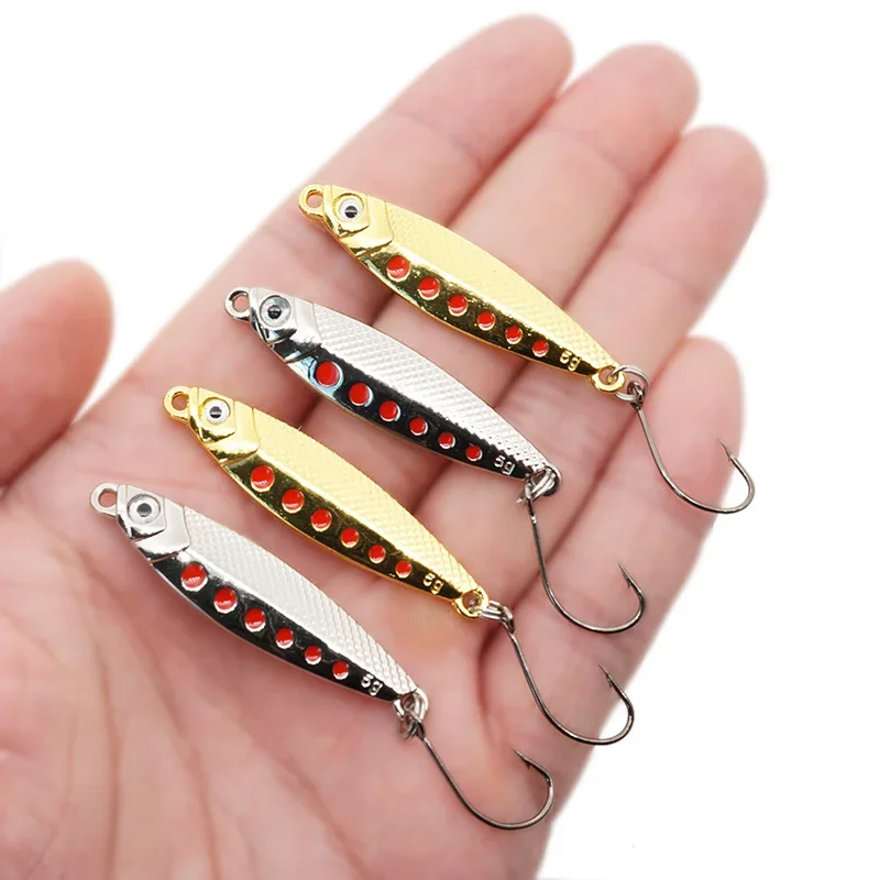 1 Uds nuevo Metal Jigging trucha cuchara Señuelos de Pesca Wobblers Spinner cebos Shads lentejuelas para Pesca de carpa Pesca Iscas Artificiais - imagen 2