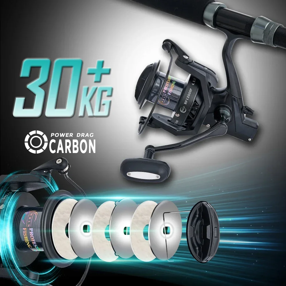 Marca MBLN, 90% Metal, antierosión duradero, carrete de pesca giratorio, carrete de aleación, mango de aleación, pie de aleación, arrastre máximo 30kg, curricán de mar - imagen 3