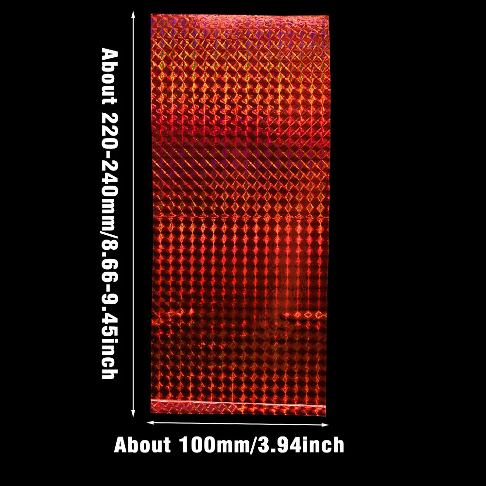 8Pcs/Pack Holographic Adhesive Sticker Crafts DIY Film Flash Lure Tape for Fishing Lure Making Metal Baits - imagen 4