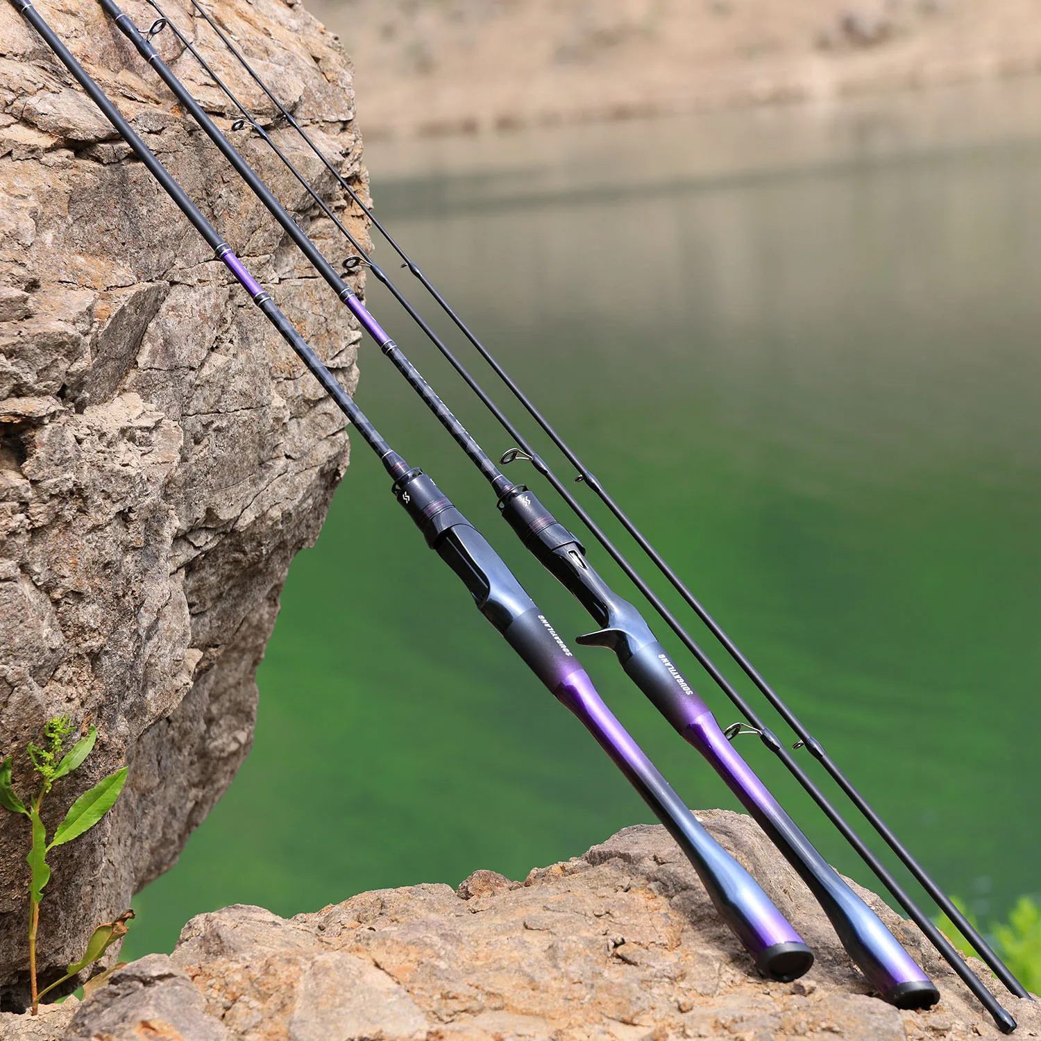 Caña de pescar Sougayilang Baitcasting, señuelo de 2 secciones, arrastre máximo de 1,8/2,1 m, cañas de pescar ligeras de 8kg para agua dulce y salada - imagen 5