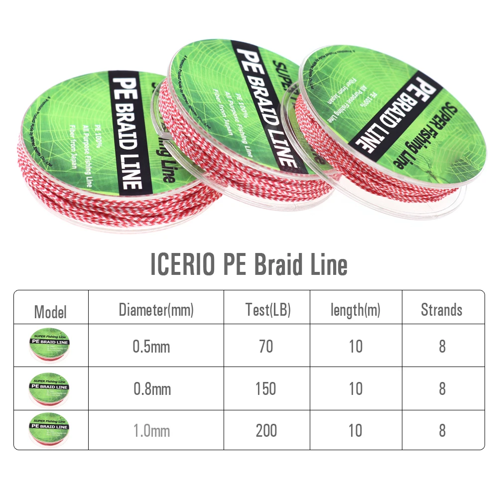 ICERIO-línea de pesca trenzada de PE, anzuelo de plantilla de asistencia, anzuelo de pesca Jigging de agua salada, señuelo de arrastre DIY, línea atada, 5 metros - imagen 2