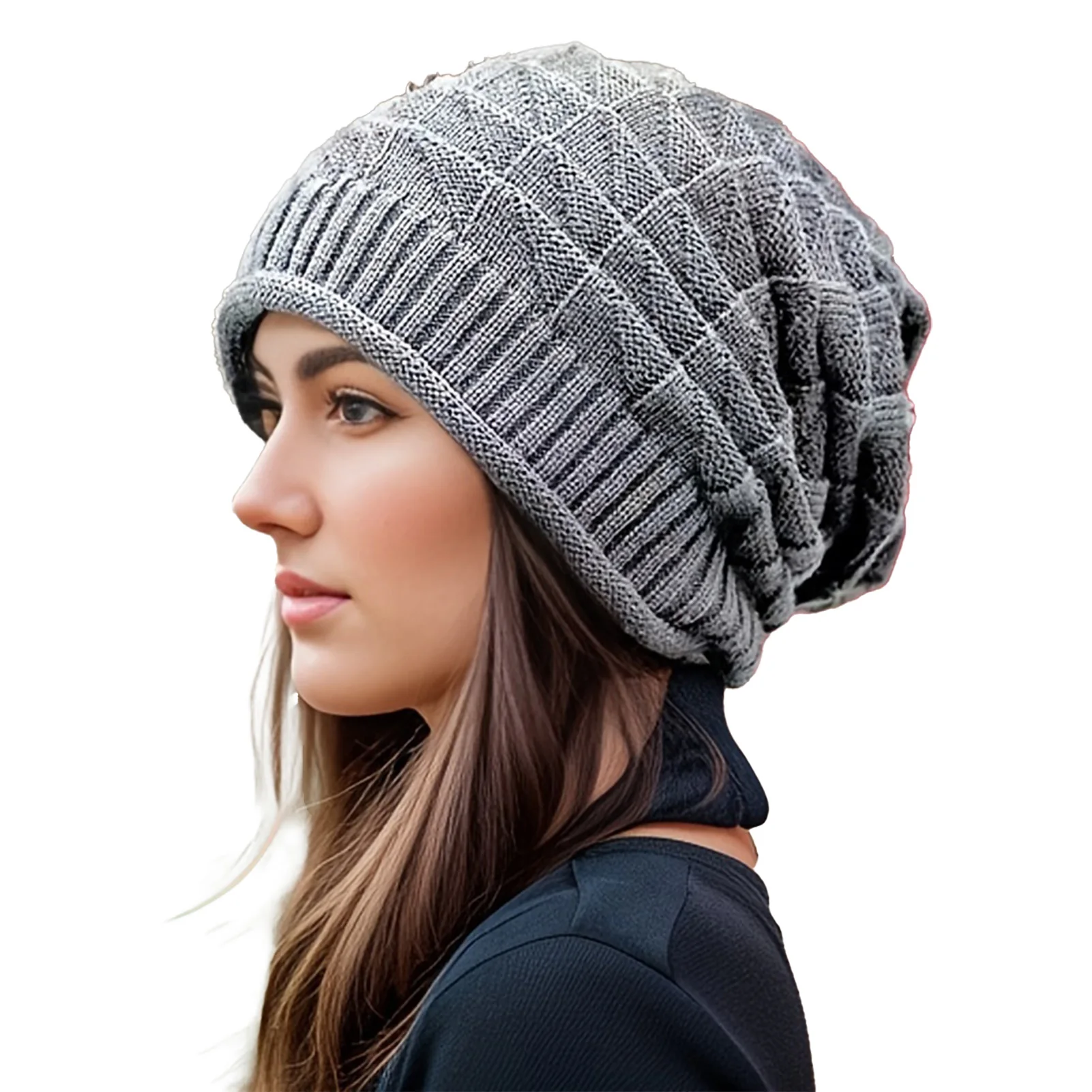 Gorro cálido de invierno para hombres y mujeres, gorro apilado de punto a prueba de viento para exteriores, gorro cálido para ciclismo, senderismo, montar, gorros de moda - imagen 3