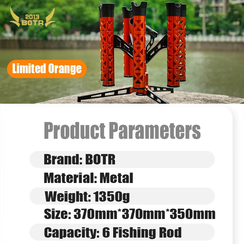 BOTR 2025 nuevo estante para caña de pescar 37X37X35cm soporte de almacenamiento de caña de pescar Vertical retráctil de aluminio de aviación resistente a la corrosión - imagen 2