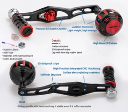 HEIGHTEN Mango de carrete de Baitcasting 70mm para Shimano Daiwa, accesorios de carrete de cebo