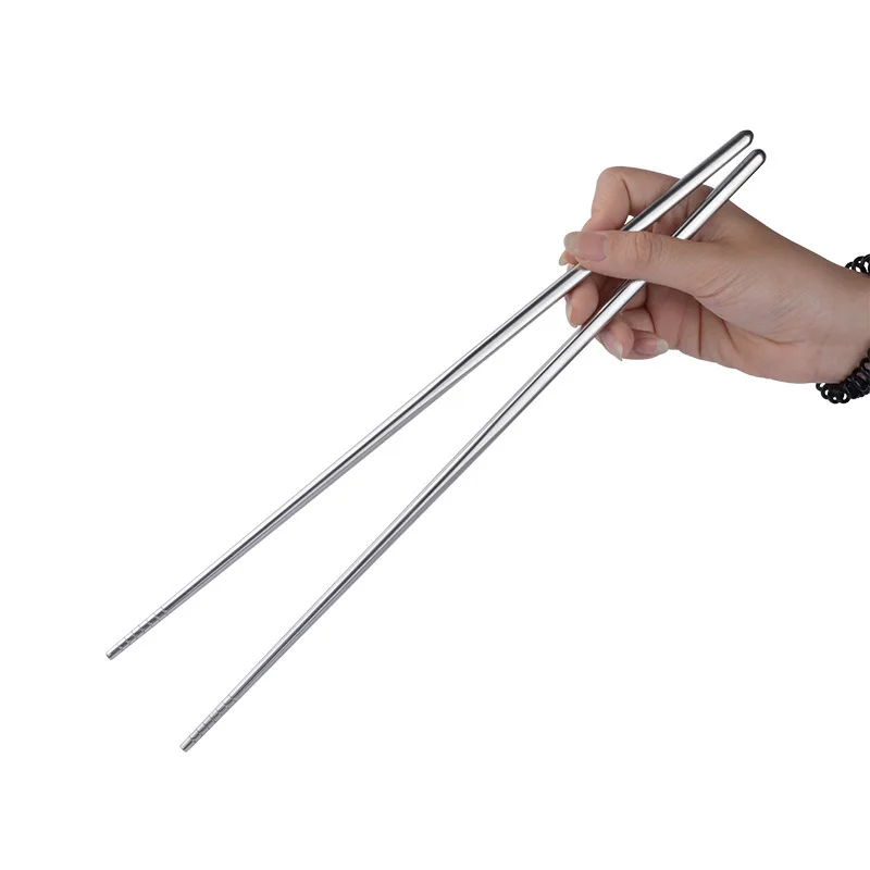 Palillos Largos Reutilizables de Acero Inoxidable para Sushi