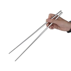 Palillos Largos Reutilizables de Acero Inoxidable para Sushi