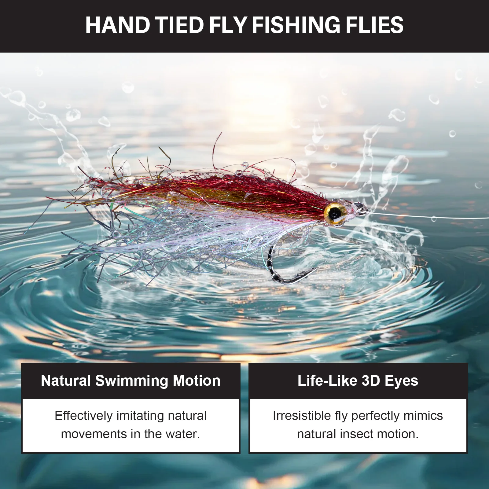 Goture, 2 cajas de señuelos de pesca con mosca, cebo Artificial para insectos, moscas, cebo de libélula, cebo de superficie, moscas secas para trucha, juego de señuelos de pesca de carpa - imagen 4