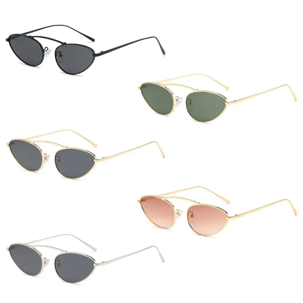 Gafas de sol pequeñas de ojo de gato, lentes ovaladas Retro de moda, protección UV400, accesorios Vintage Y2K, ropa de playa, viaje y calle - imagen 3