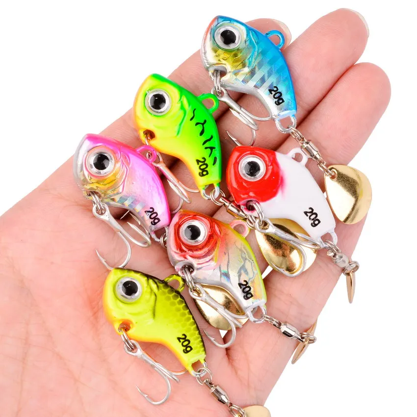Cebo giratorio de Metal de 12 piezas, señuelo de Pesca Vib, cuchara giratoria para curricán, Wobbler, cebo duro de hundimiento con lentejuelas para lubina y Lucio - imagen 2