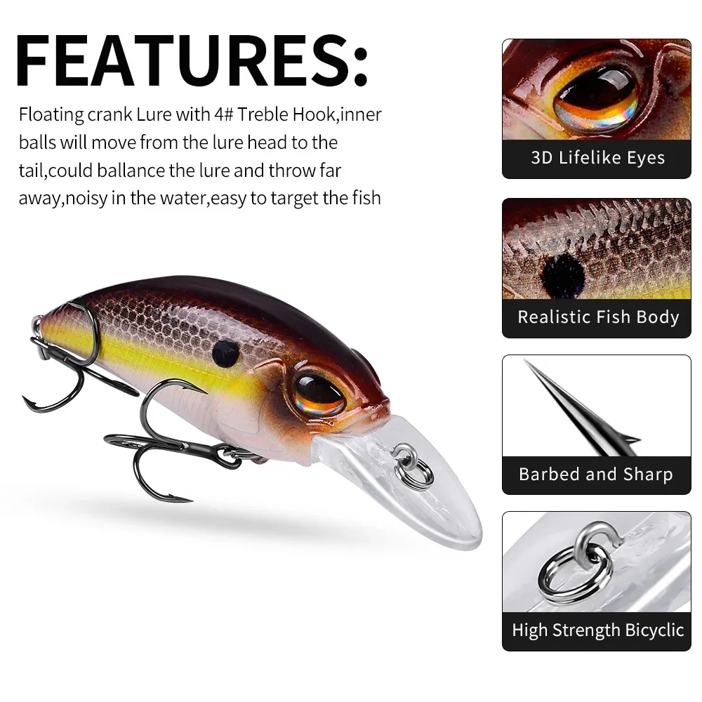 Señuelos de Pesca con manivela de piezas, cebo duro Artificial flotante de 90mm y 15,5g, aparejos de Pesca de lubina japonesa, Wobblers, Crankbait - imagen 4