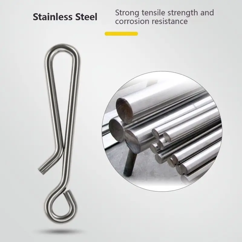 PRO BEROS 100 unids/bolsa Clip rápido bloqueo Snap giratorio anillos sólidos 0 # -6 #    Herramienta de conector de anzuelo de pesca con broches de seguridad de gancho de acero inoxidable - imagen 2