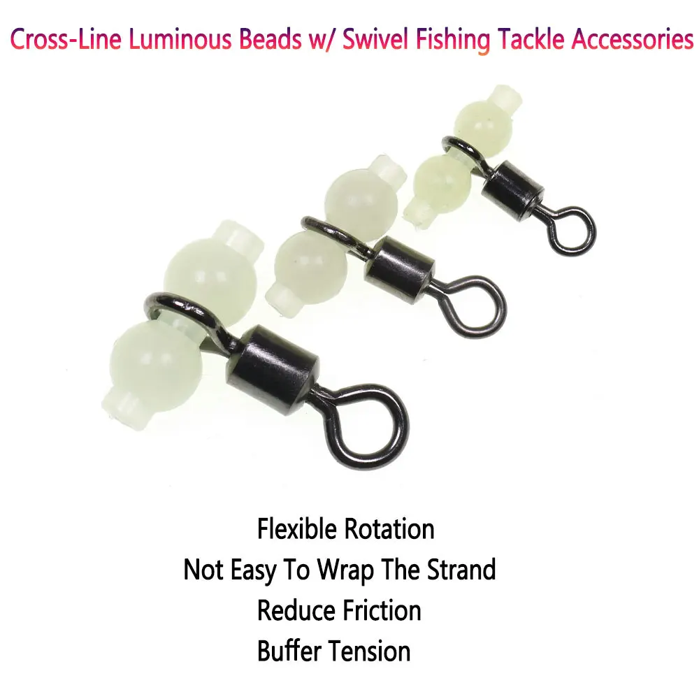 Bimoo 20 piezas 4 #   2 #   2/0 luminoso línea cruzada calabaza giratoria barco aparejos de pesca conector accesorios de aparejos de pesca de agua salada - imagen 2