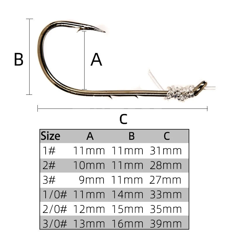 600 Uds anzuelos de Pesca de carpa espinas traseras boca torcida anzuelos con ojos circulares con línea de nailon aparejos de Pesca accesorios Pesca - imagen 4