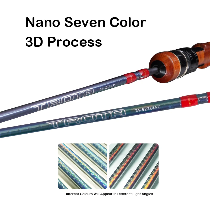 PURELURE TROTA Baitcasting BFS sistema Finesse UL caña de pescar de fundición giratoria fibra de carbono 3 piezas 1,40-1,53 m 1-7g caña de trucha - imagen 5