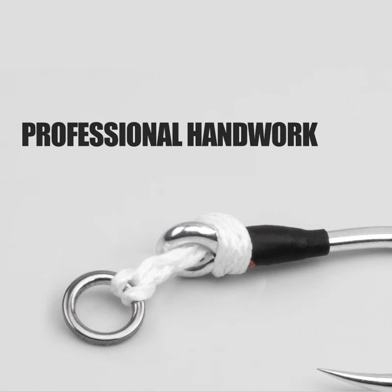 2 unids/bolsa de acero rico en carbono, anzuelo único lento, anzuelo de pesca de mar, pesca en agua salada, anzuelos de ayuda de Jigging de Metal - imagen 3