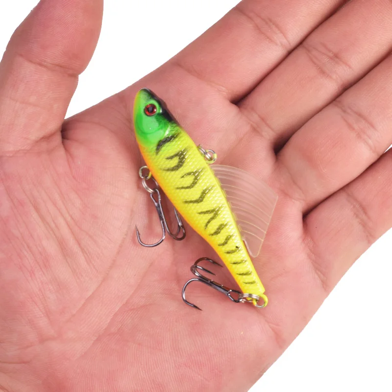 1 ud. vibrobaits invierno 7 cm 15 g hundimiento wobblers vibrante tackle alas de plástico señuelo artificial para la pesca de hielo bass jig - imagen 2