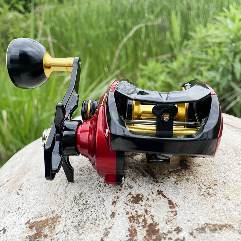 Carrete de Baitcasting de mar para bagre Bass Carp 6,4: 1, cuerpo de carbono largo, 8 + 1BB, 15KG, plantilla de arrastre máximo, bobina de pesca, freno magnético - imagen 2