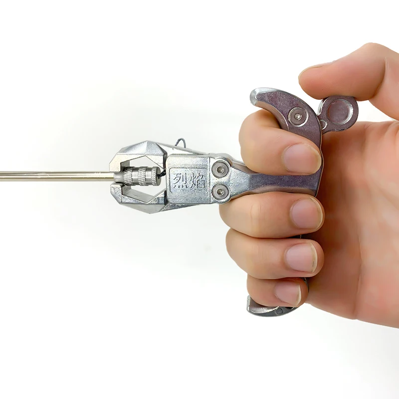 Emisor de tirachinas de aleación de cuatro dedos, lanzador de vejiga de natación, lanzador de bolas de acero, tiro de barro, agarre multifunción - imagen 4