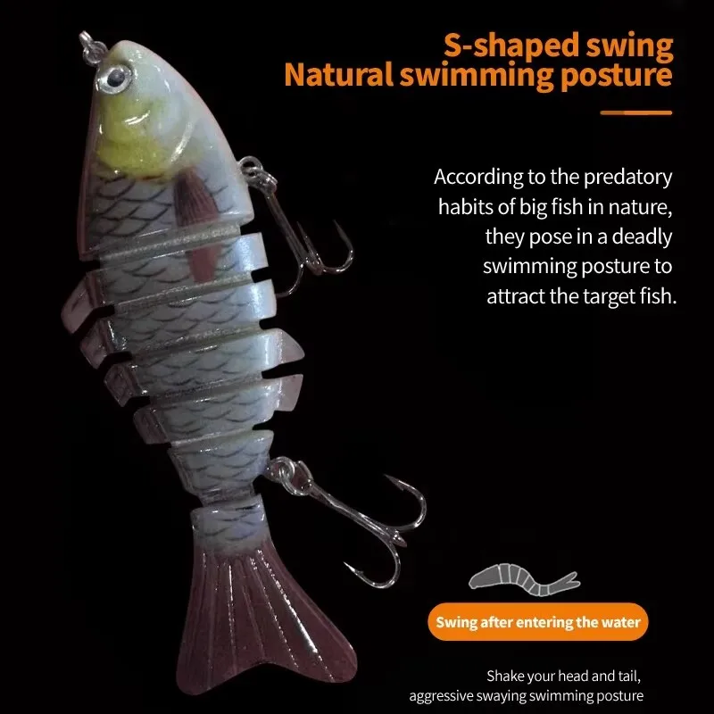 Swimbait multisección hundible para lubina – Señuelo realista