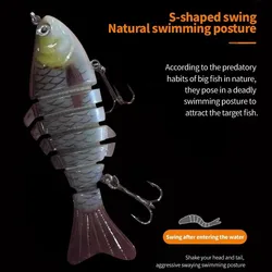 Swimbait multisección hundible para lubina – Señuelo realista