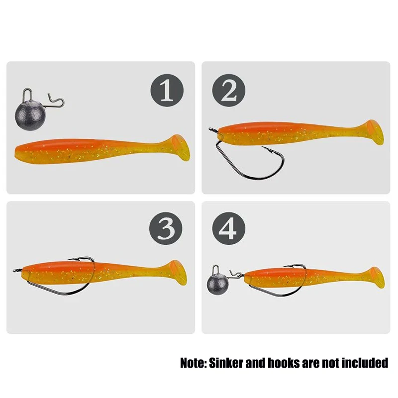 PRO BEROS-Lote de 10 señuelos blandos de silicona, cebo de 7cm y 2g, gusanos para pesca de mar, cebos artificiales PVA Swimbait Wobblers, aparejos de pesca - imagen 5