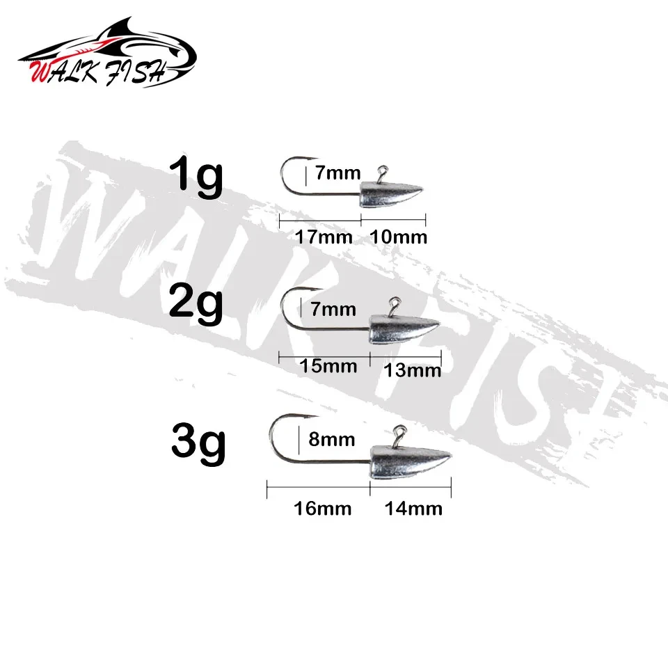 Walk Fish Jig Heads Curvos – Color natural para pesca marina - imagen 5