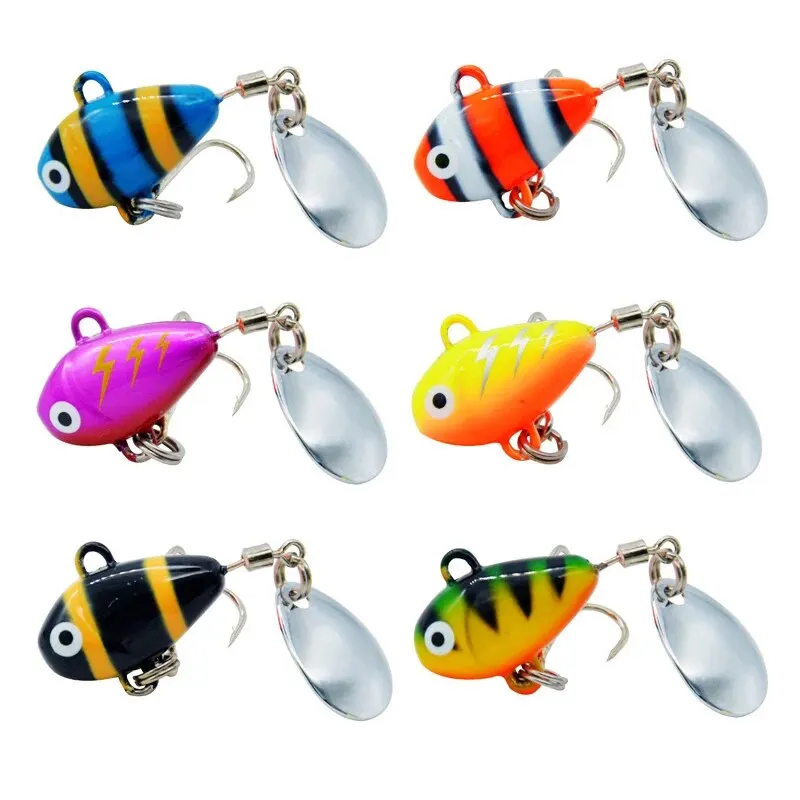 Mini señuelo de pesca de Metal con vibración, cebo duro VIB con cuchara giratoria Crankbait Spinner, cebo de hundimiento, 1 unidad, 10g, 5cm - imagen 5