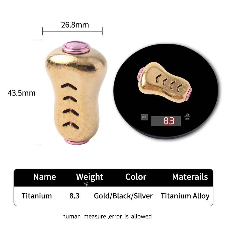 Ruke, 1 pieza, perilla de mango de carrete de pesca, traje de aleación de titanio Da/Shi longitud 43,5mm 8,3g, incluye 2 uds. De rodamientos, 4 Uds. De arandelas, accesorios DIY - imagen 5