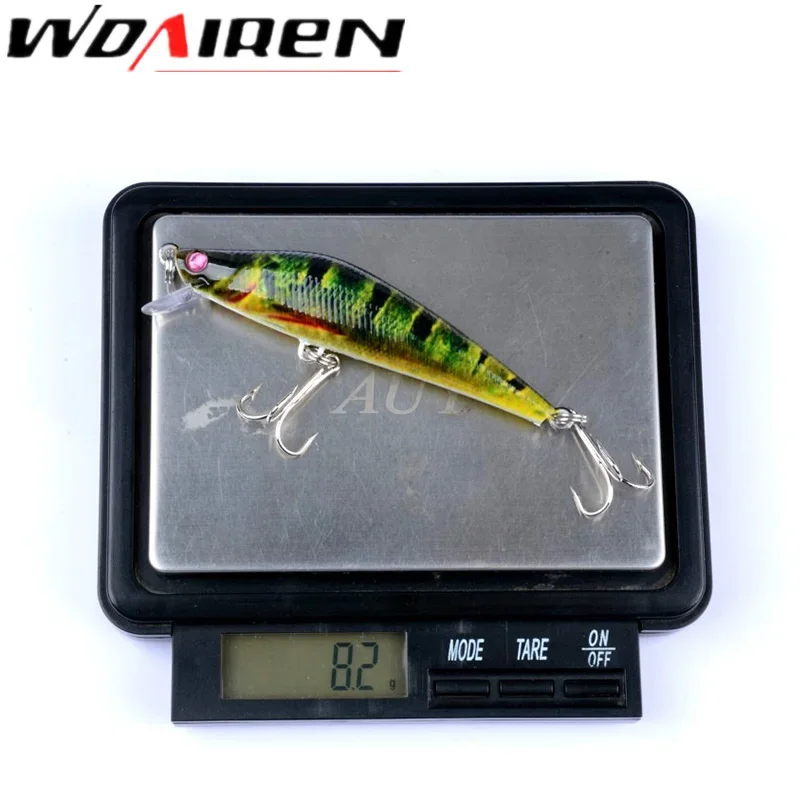 Juego de Señuelos de Pesca con manivela, 4 Uds., 8cm, 8g, señuelo duro pintado en 3D, Crankbait, Kit de cebo de Pesca Artificial, aparejos de Pesca Wobblers