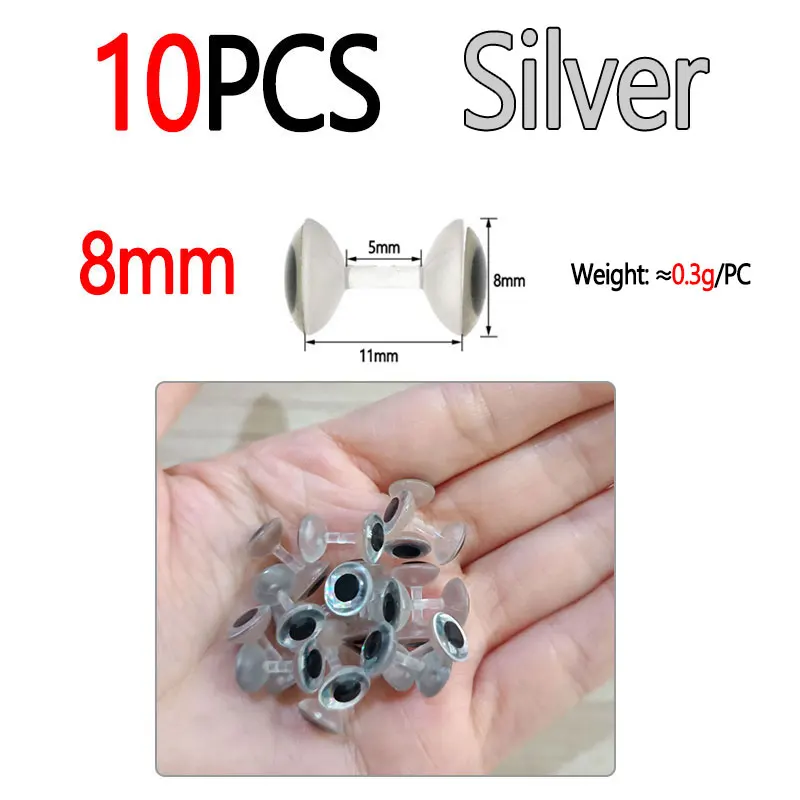 8mm 10pcs Silver