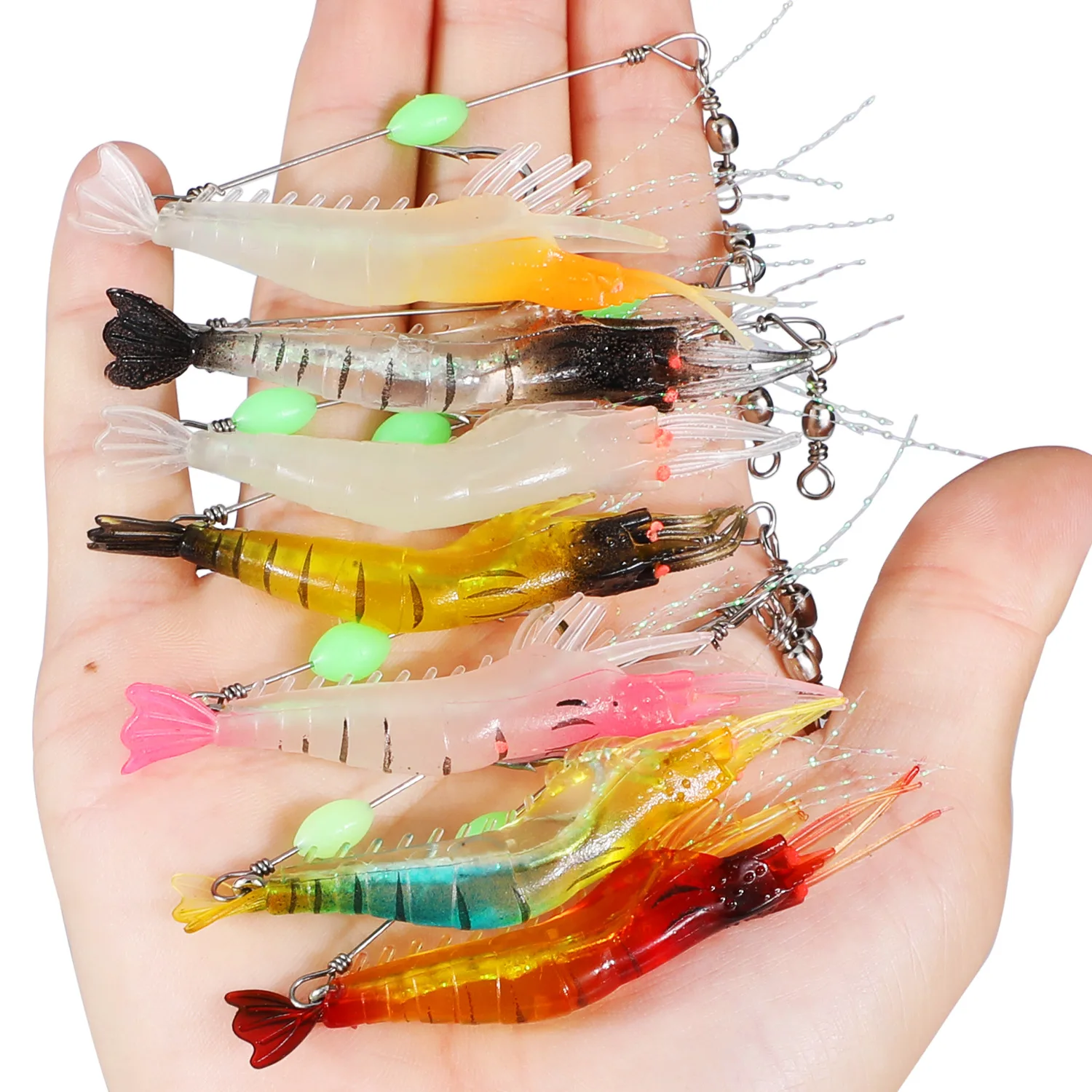 Sougayilang Pesca suave luminosa 3 uds/7 Uds señuelo Señuelos de Pesca camarones artificiales cebo de Pesca Accesorios artificiales Pesca - imagen 2