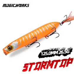 Magic Works 125mm 26,5g lápiz flotante pesca Topwater caminar el perro señuelo Wobblers cebo Artificial superficie de lubina señuelos para caminantes