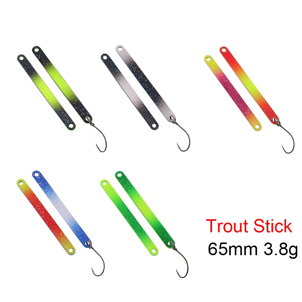 Cuchara de pesca de palo de trucha, 6,5 cm, 3,8g, cebo de cuchara de colores, señuelo de pesca de Metal de cobre para trucha, perca de Lucio - imagen 2