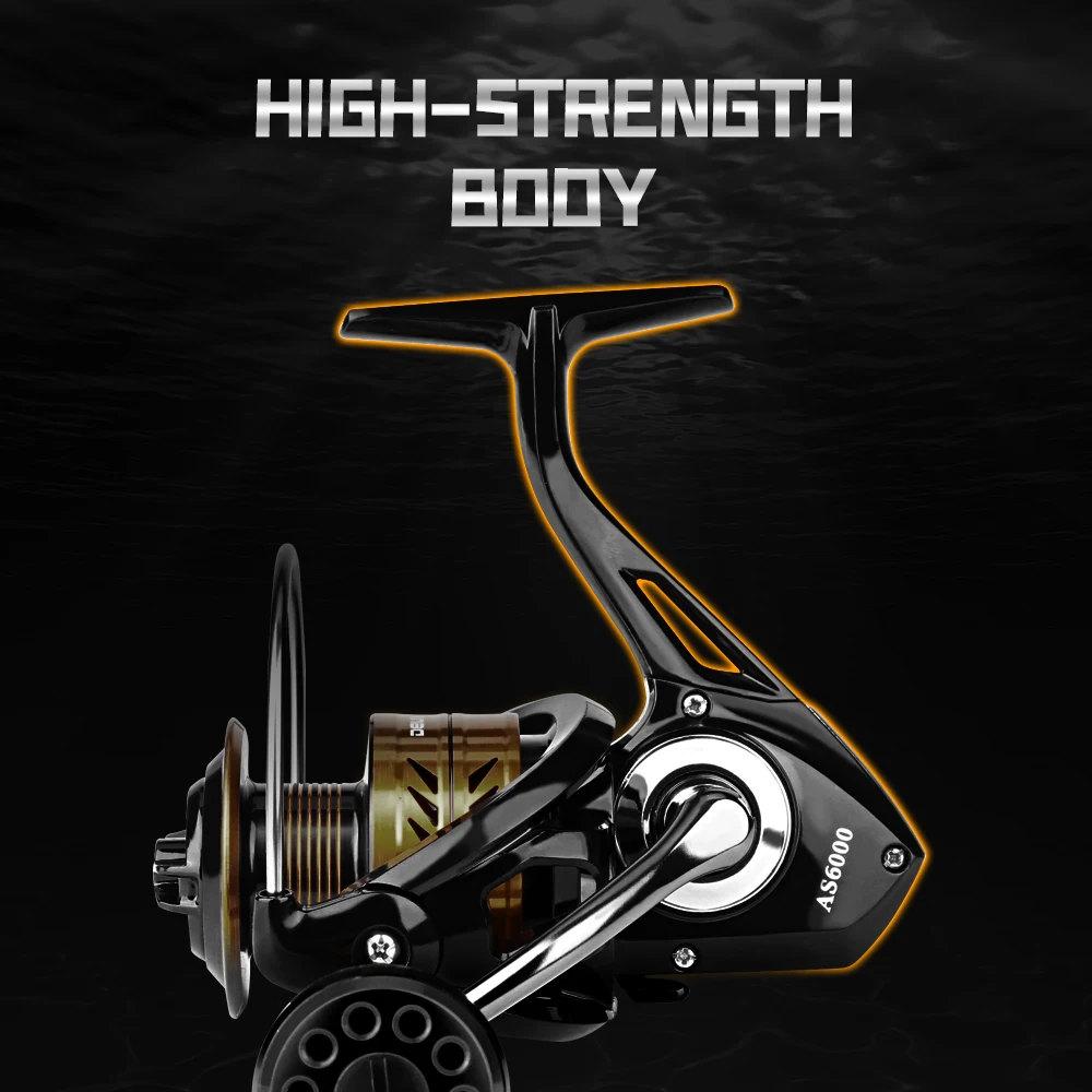 JOSBY-carrete de Pesca serie AS 1000-7000, carrete de Metal inoxidable, duradero, reforzado, 10kg de arrastre máximo, rueda giratoria, Pesca - imagen 5