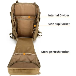Mochila táctica de pesca gran capacidad Molle, sistema modular