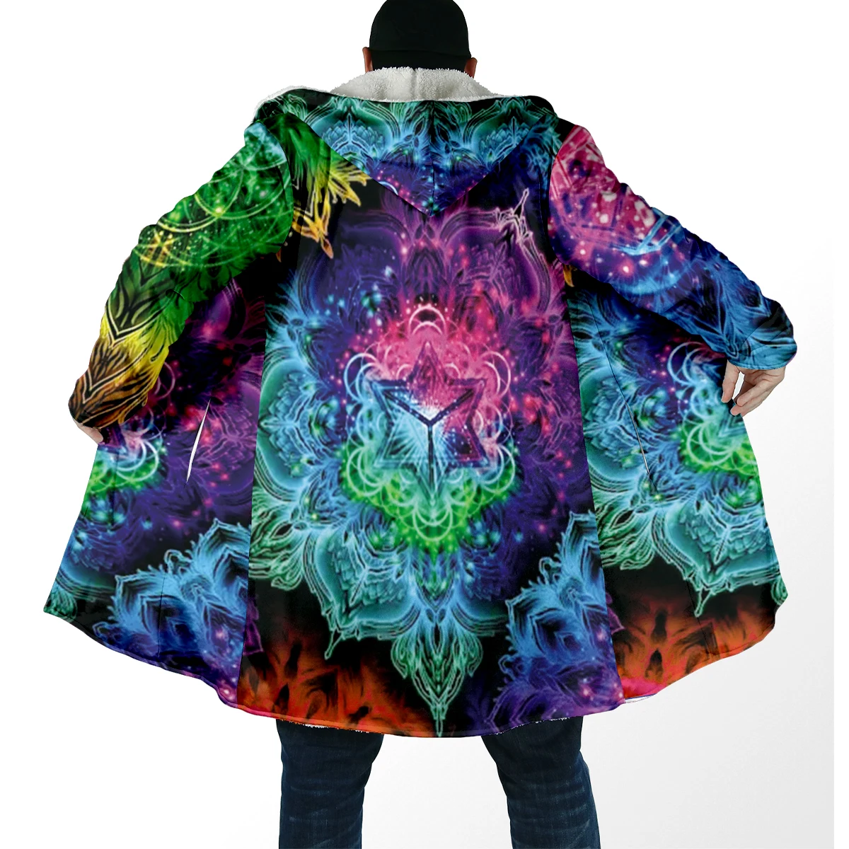 Capa de invierno unisex DP103 – Estampado psicodélico 3D con capucha - imagen 3
