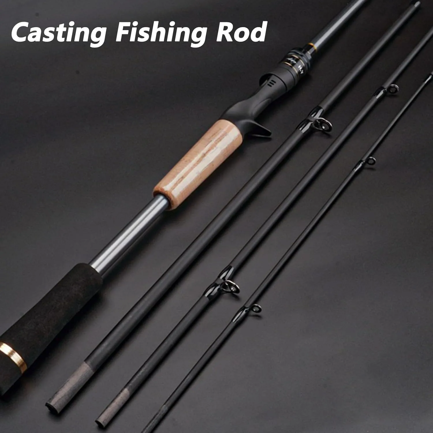 Caña de pescar de viaje con señuelo de 1,98 m y 2,1 m, 4 secciones, 100% de carbono alto, 4-25g, caña de fundición giratoria portátil ultracorta - imagen 5