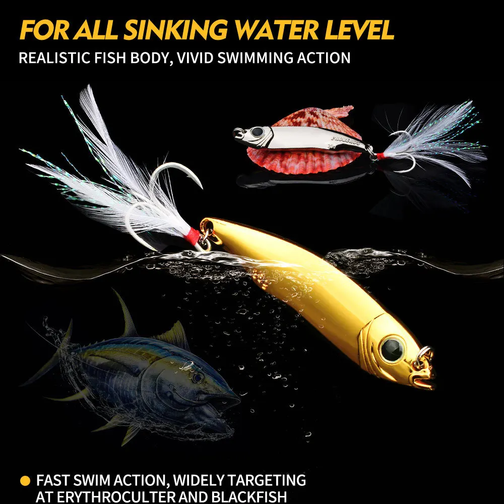 Señuelo de Pesca de plantilla de cuchara giratoria de Metal 10/15/20/28/35g, cebo Artificial duro que se hunde, Pesca de oro/plata para Lucio, lubina, aparejos de Pesca - imagen 3