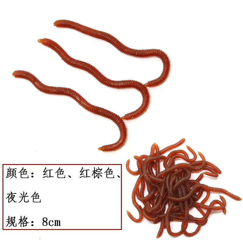 Lombriz realista 8cm – Cebo artificial de silicona con sabor a camarón - imagen 3