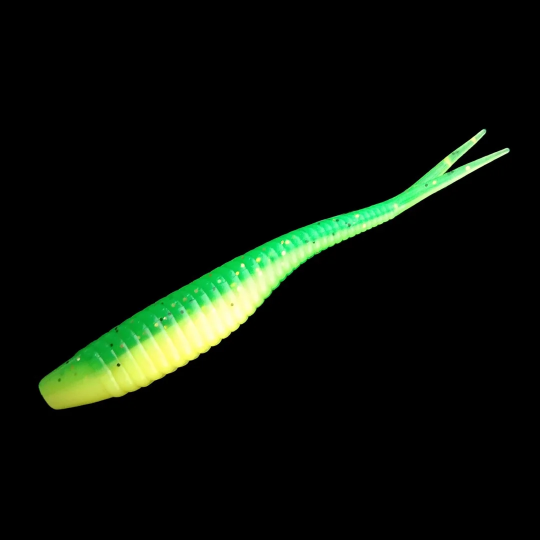 Señuelos blandos de pesca de piezas, cebos de plástico de 7cm, cola de paleta bifurcada realista, Swimbaits para agua dulce para Crappie Bass Walleye, 10 unidades - imagen 4