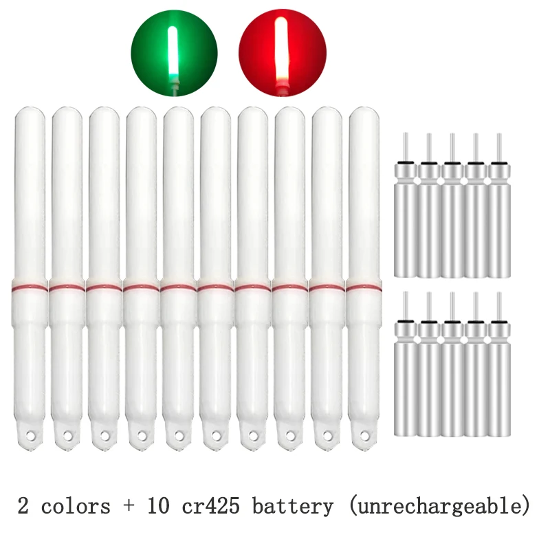 Barra luminosa de pesca nocturna, accesorio de flotadores luminosos con batería 10 cr425, lámpara atrayente B651, 10 unidades por lote - imagen 4