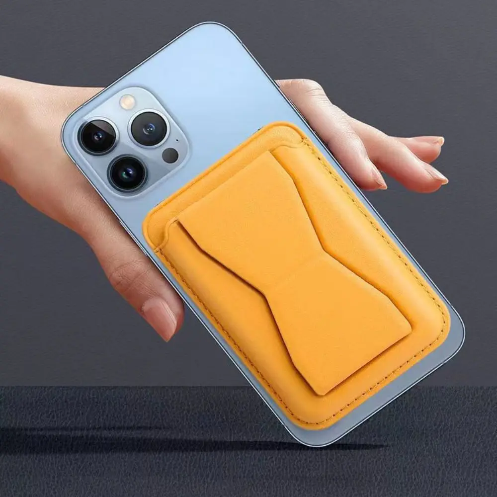 Para Magsafe cartera tarjetero de teléfono accesorios de seguridad bolsa de tarjeta Funda tipo billetera de cuero antirrobo para iPhone 15 14 13 ProMax - imagen 4
