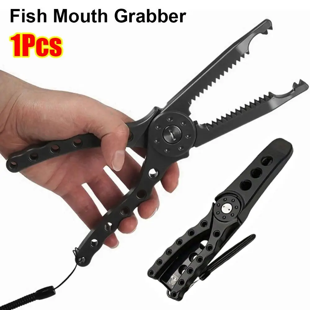1 Stuks Nieuwe Skidproof Vis Mond Grabber Verstelbare Touw Metalen Vis Lip Klem Platte Pincet Visgerei Tool - imagen 4