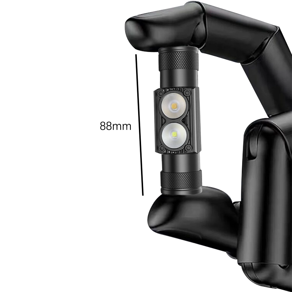 Faro frontal LED recargable USB-C blanco y amarillo de alta potencia - imagen 3