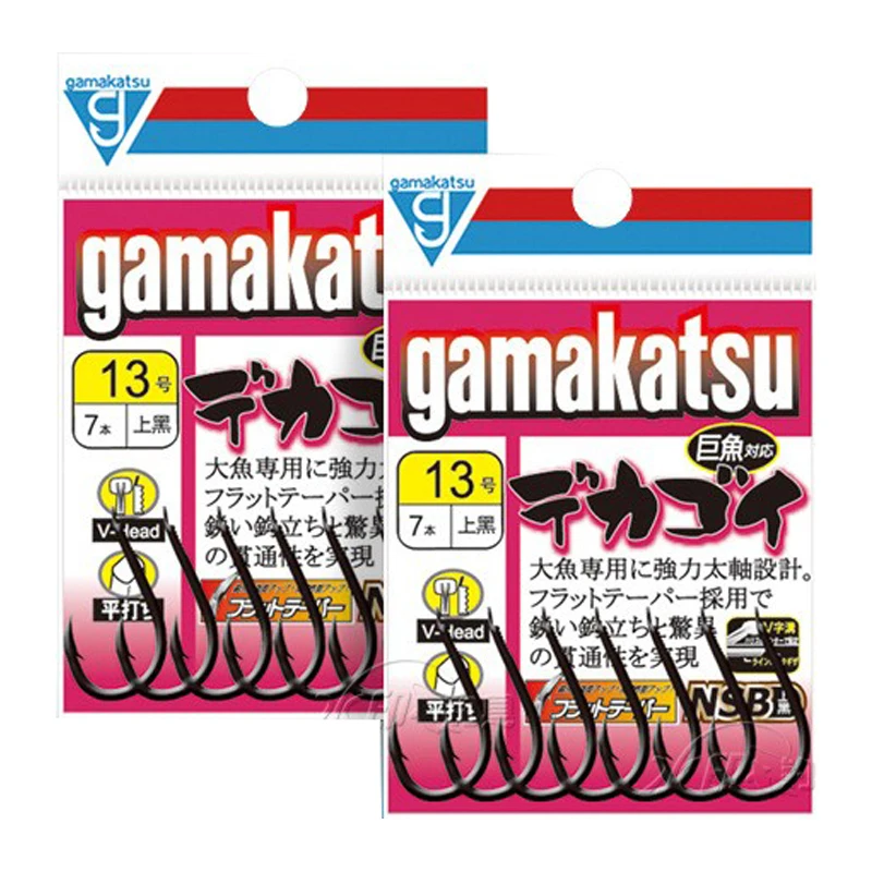 Gamakatsu-anzuelos de pesca de acero al carbono, anzuelos de carpa con púas, accesorios de aparejos de mar - imagen 3