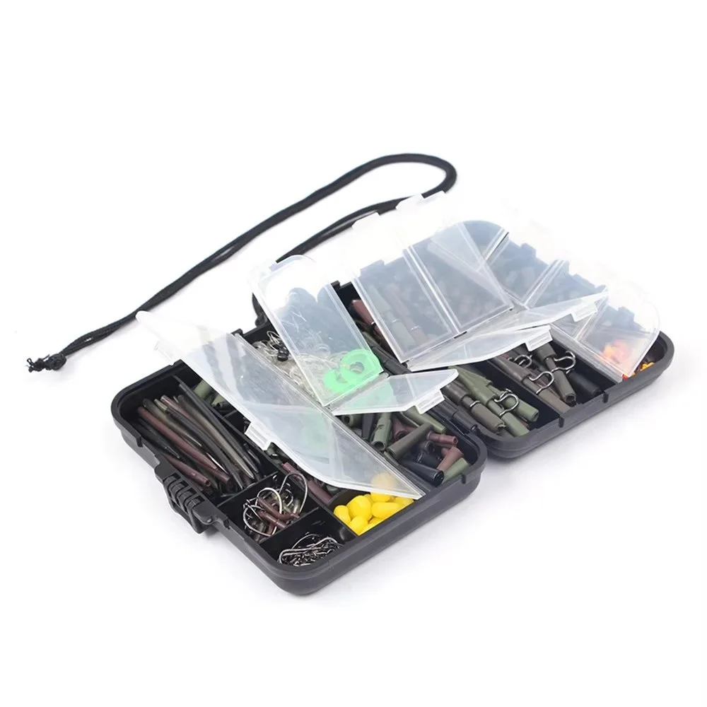 NGB 310 Uds Kit de pesca de carpa caja combinada alimentador giratorios de goma mangas de cuentas tapones accesorios de pesca - imagen 3