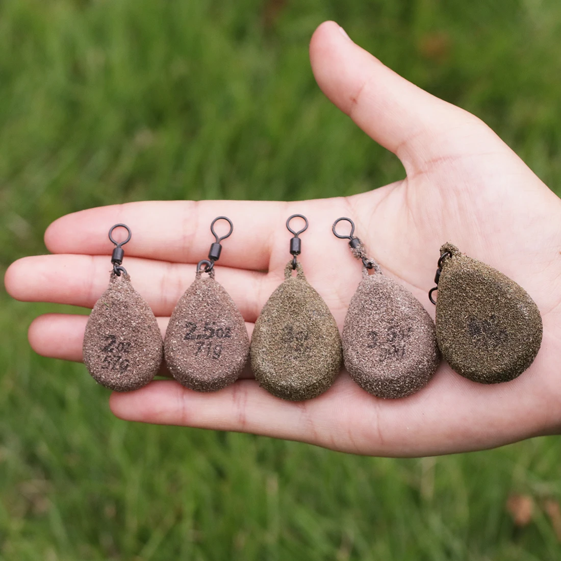 FishTrip 5 uds peso de plomo de carpa 2oz ~ 4oz pera pesca en línea plomo giratorio accesorios de pesca de carpa - imagen 3