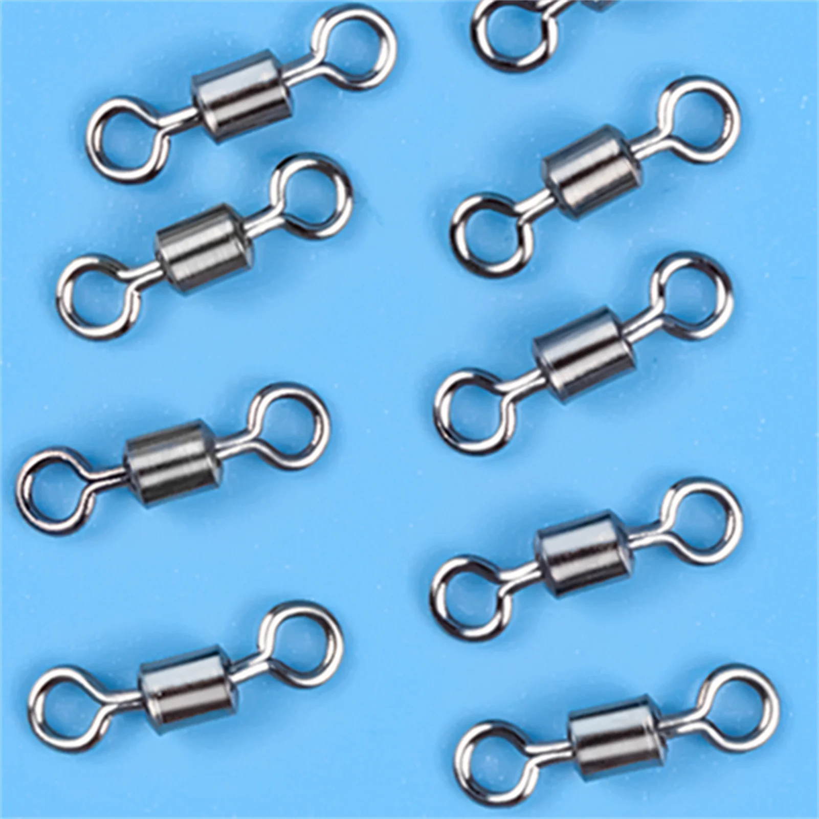 50 Uds. Conectores giratorios en forma de 8, anillo de conexión de caña de pescar de tensión fuerte, accesorios de pesca giratorios de enlace rápido Universal - imagen 4